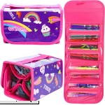 GirlZone  Fruit Scented Stationery Set Fun Pencil Case Including 38 Fruit Scented Marker Pens. Great Birthday Present Gift for Girls Age 5 6 7 8 9 10 11 12 Years Old.